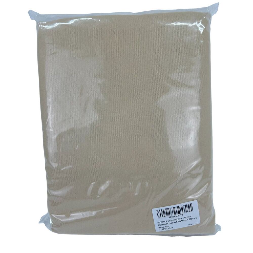 Room Divider Blackout Curtain Privacy Wide 8.3ft x 7ft Beige